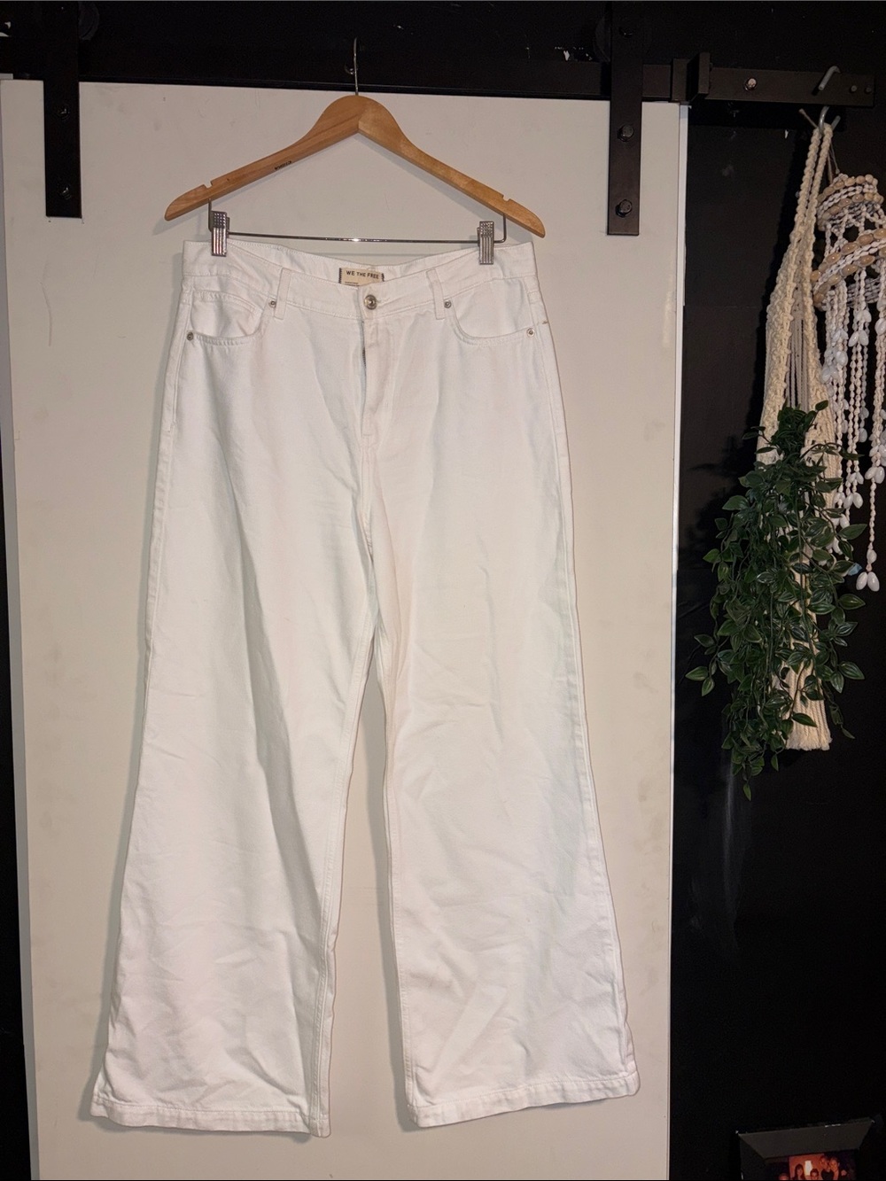 We The Free White Wide-Leg Jeans